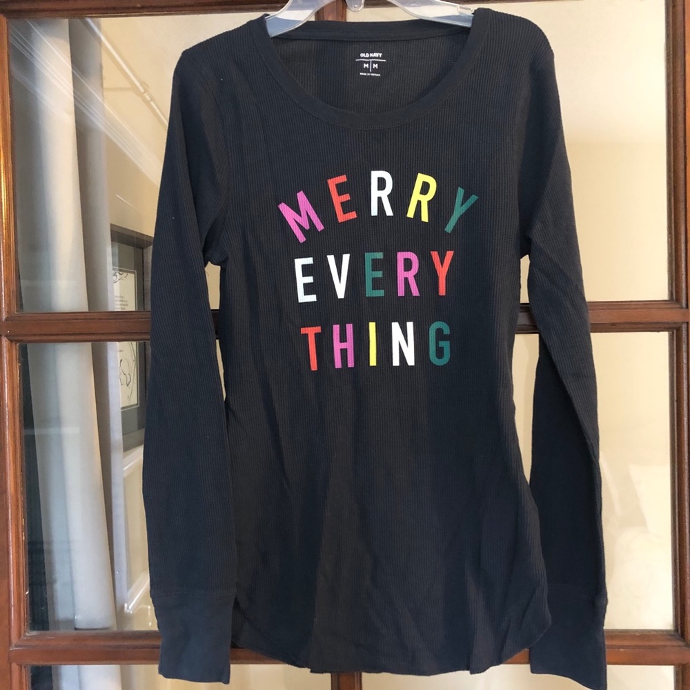 Merry Everything thermal tee sz M
